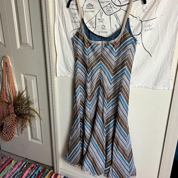 akris punto chevron silk summer dress size small 6 - Picture 4 of 9